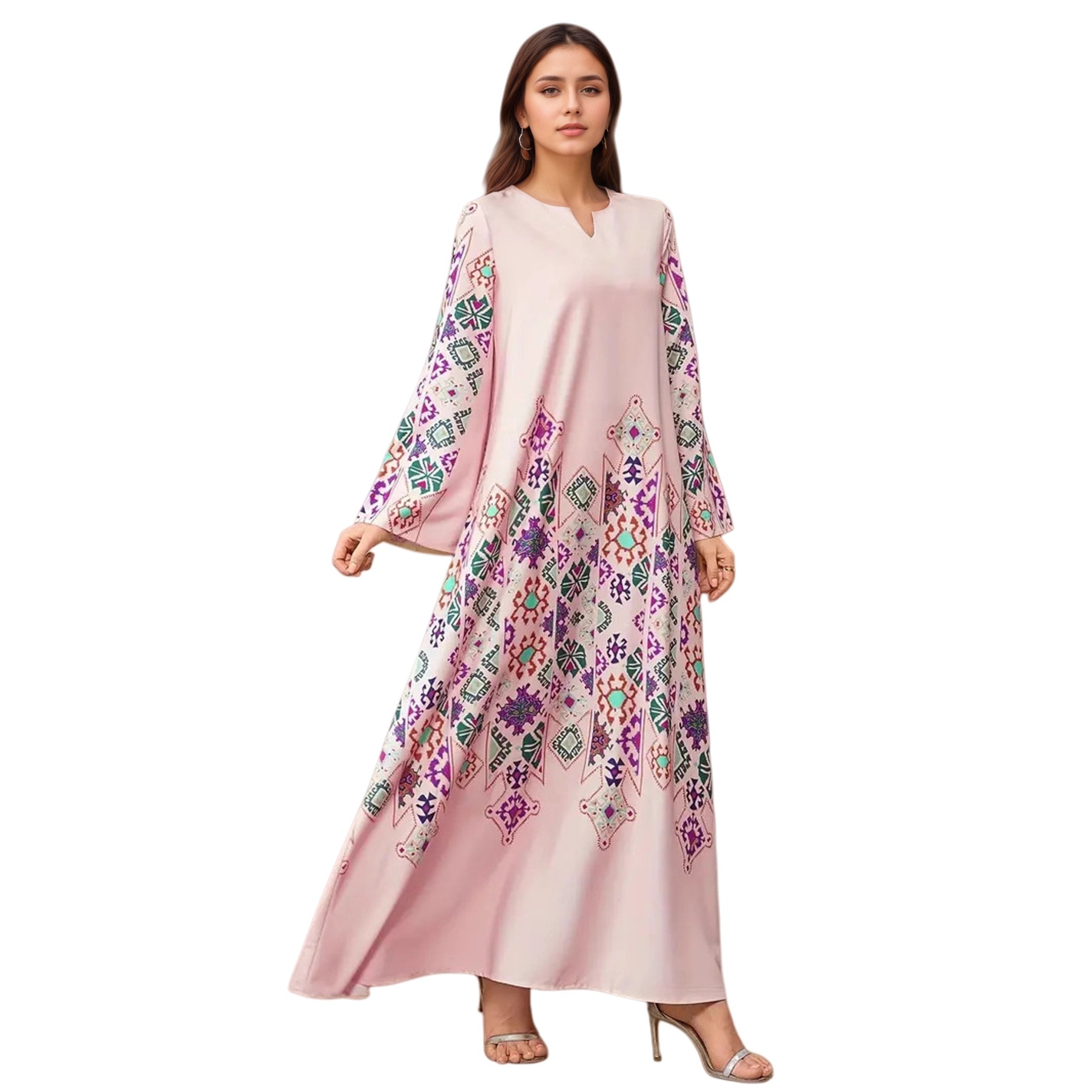 Elegant Womens Maxi Dress New V-Neck Long Robe A-Line Evening Gown